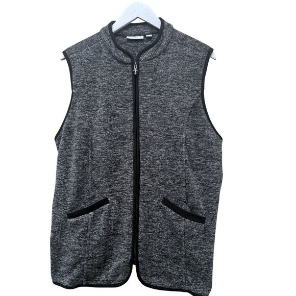 Susan Graver Fleece Vest XL Womens Zip Front Jacket Heather Gray Casual Cozy - Picture 6 of 9